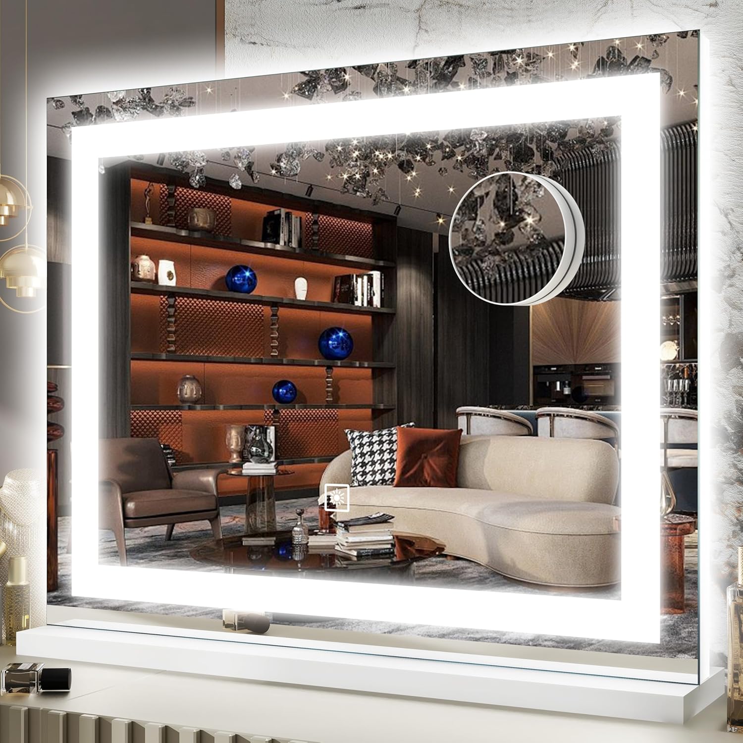 FENNIO Espejo de tocador con luces LED 22x20