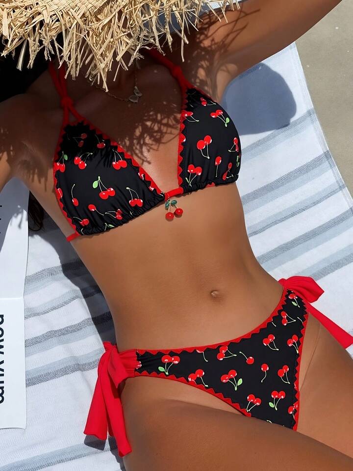 Bikini de dos piezas con estampado de cerezas talla XL!🍒