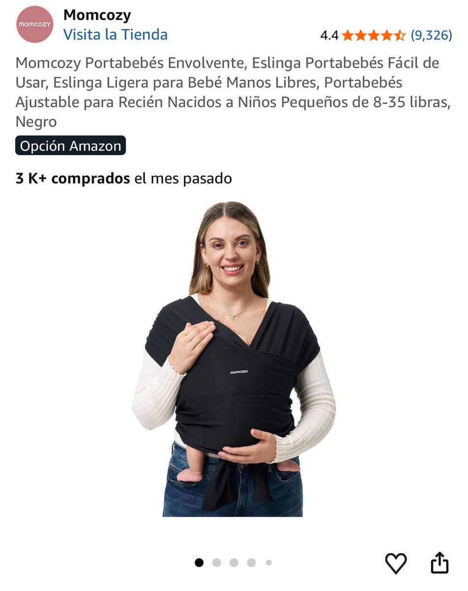 Porta bebés Momcozy Negro!😍