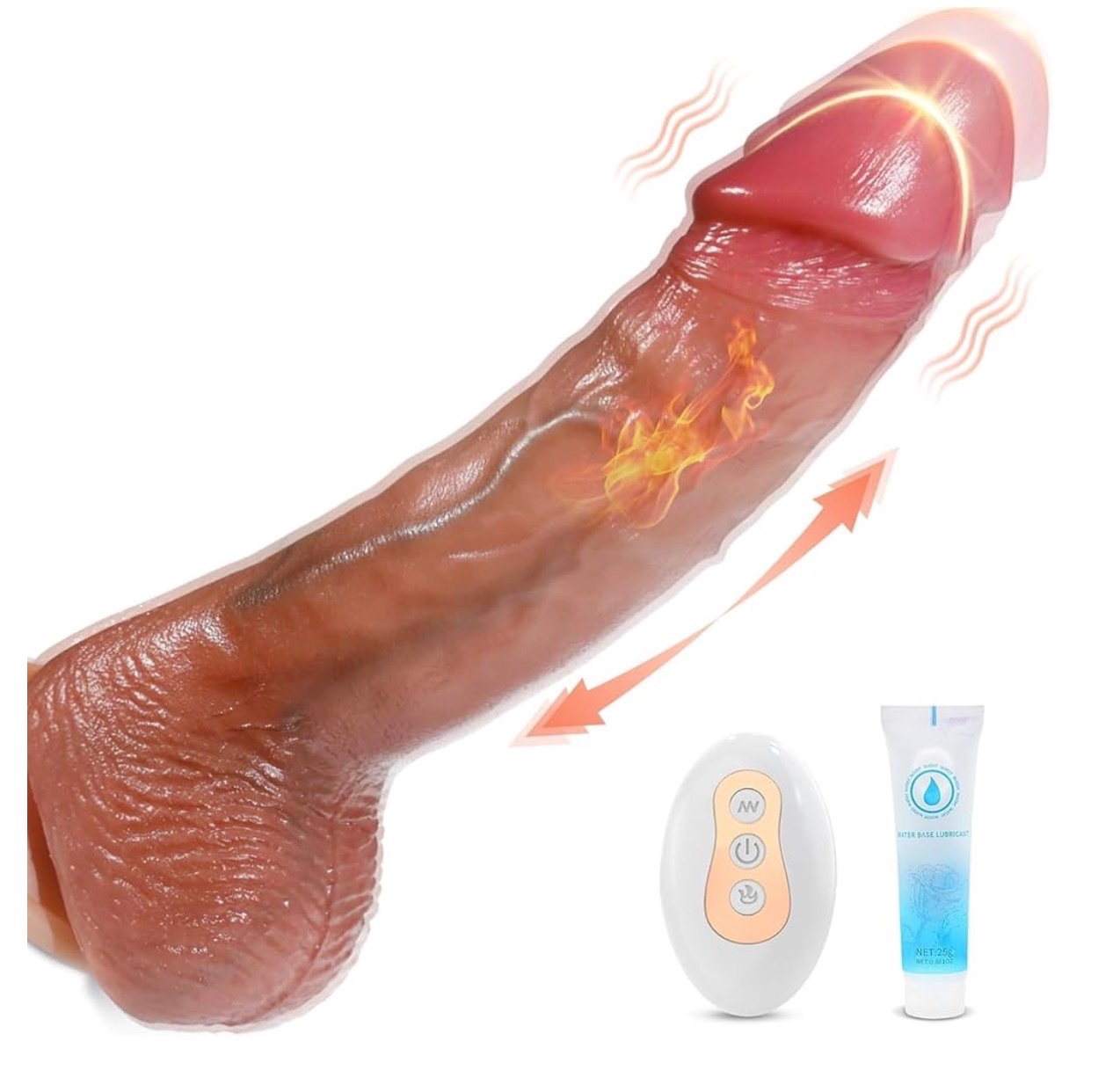 consolador de empuje sexual realista de silicona con modo de empuje🍆🥵