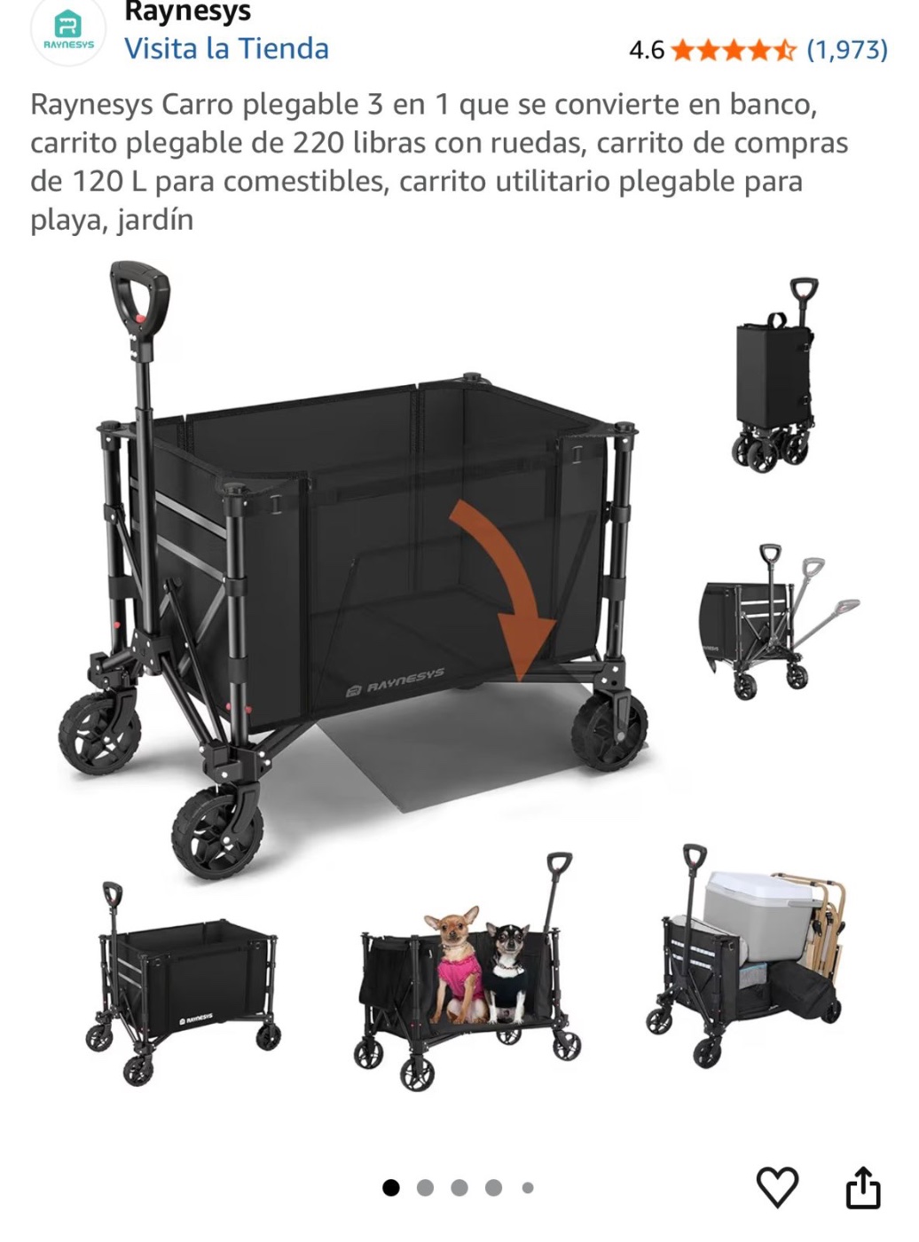Raynesys Carro plegable 3 en 1 (TENEMOS 330 LITROS)