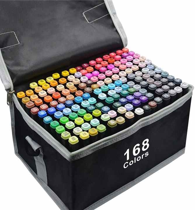 Caja de marcadores 168 colores (base/estuche)
