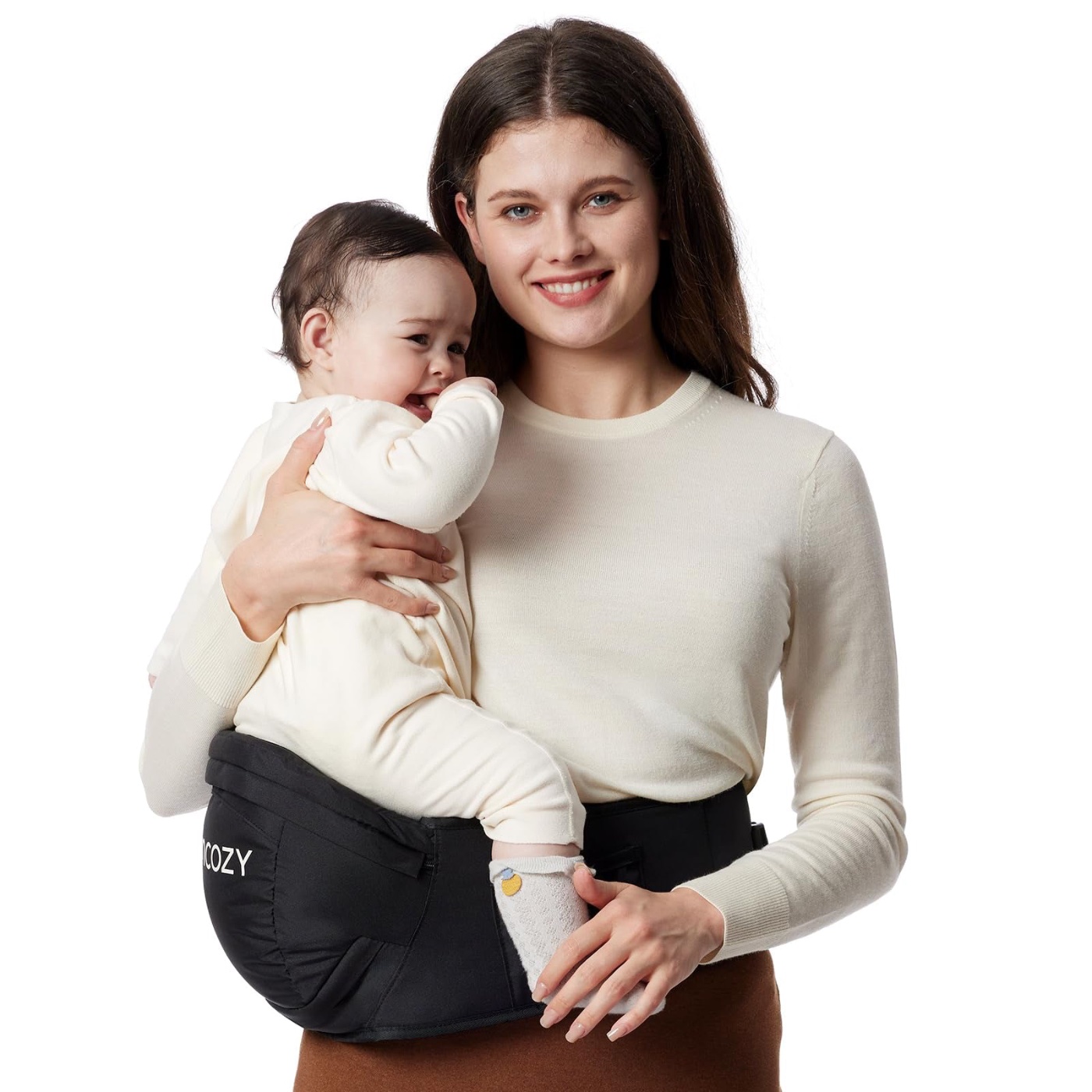 Canguro ergonómico portabebés MOMCOZY (con asiento acolchado)