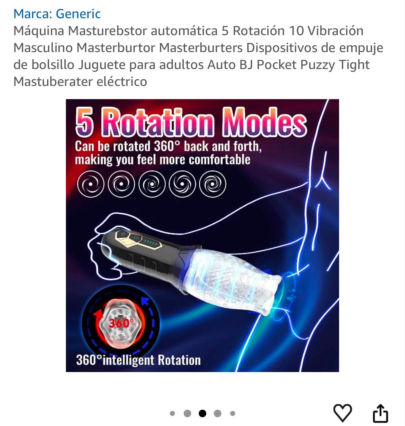 Juguete masculino automático (5 rotaciones/10 vibraciones, 360°)