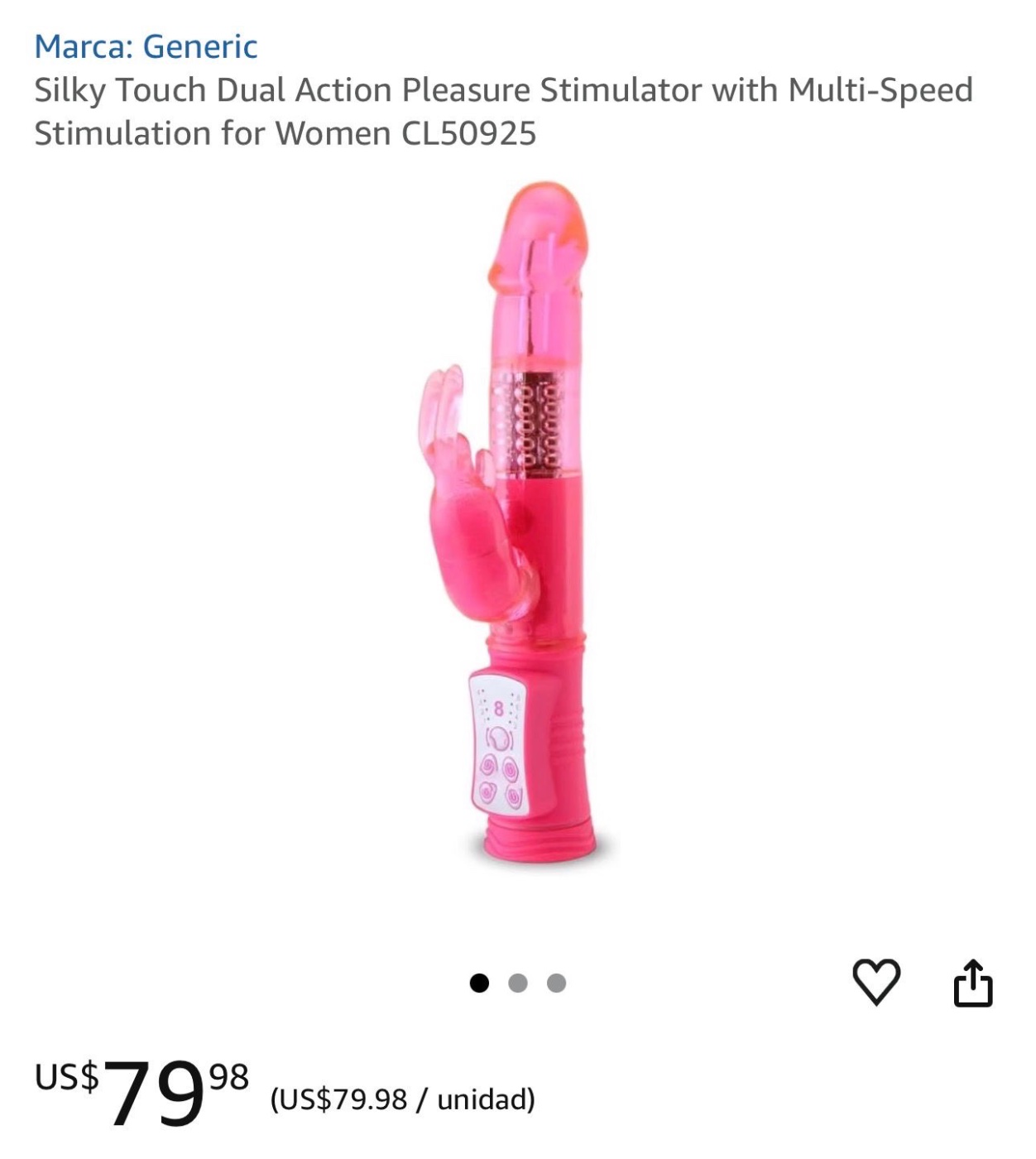 Generic Silky Touch Dual Action Pleasure Estimulador CL50925
