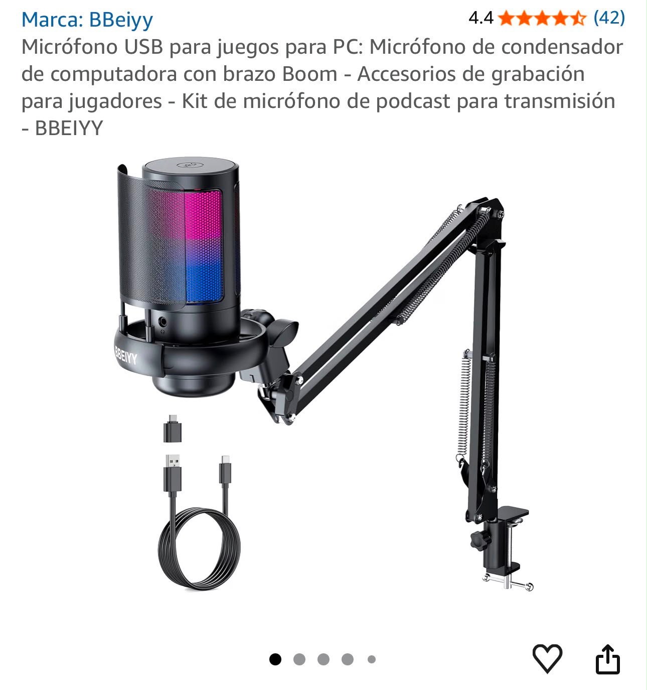Micrófono USB BBeiyy con Brazo Boom