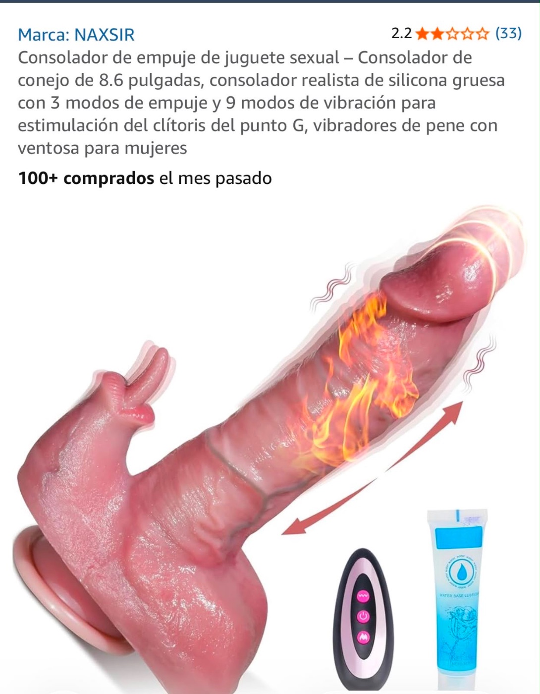 Juguete sexual y consolador (silicona) con ventosa